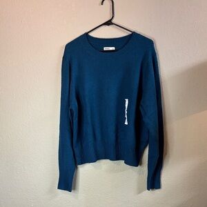New Sonoma Sweater Women’s XXL Teal Crew Neck Casual Knit Classic Preppy Sweater
